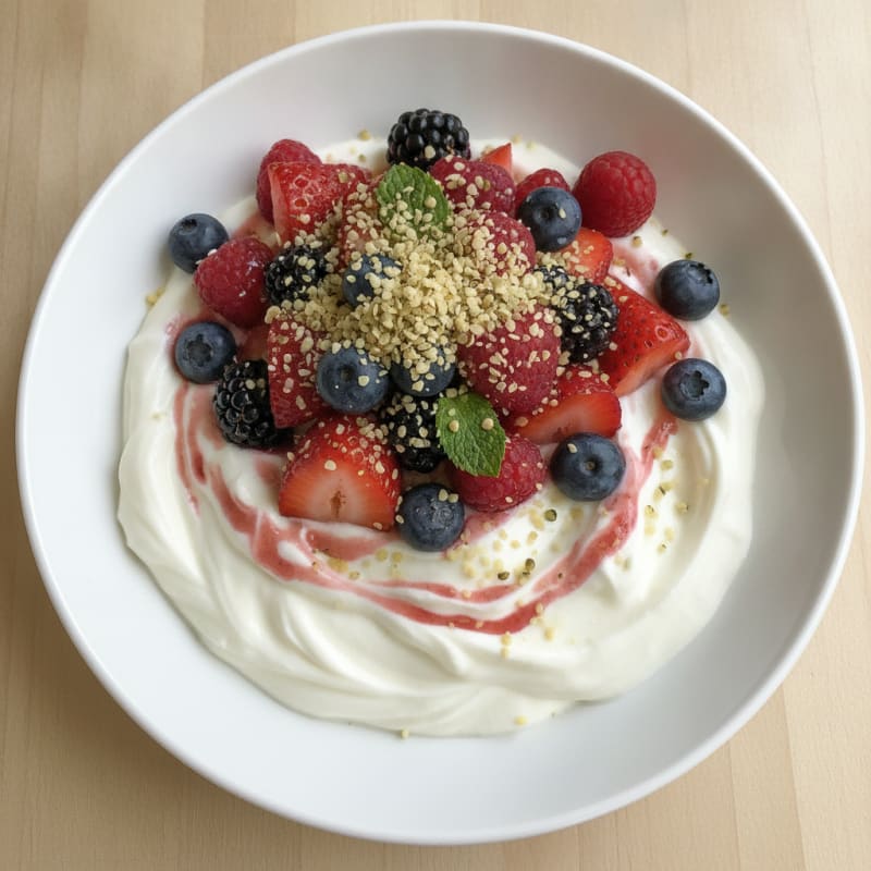 Greek Yogurt Protein Parfait with Mixed Berries