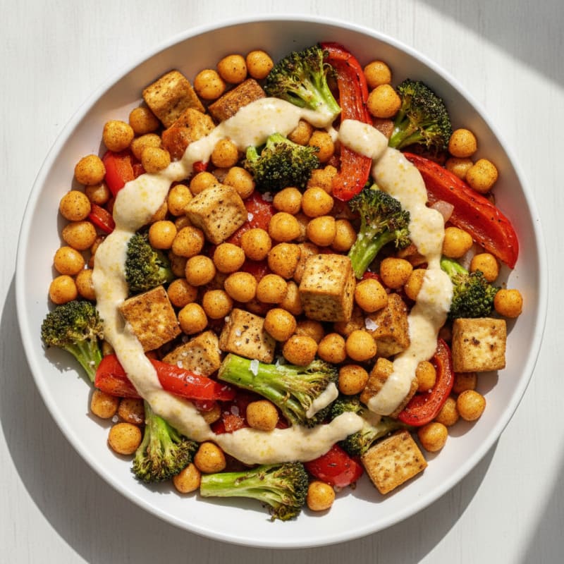 Roasted Vegetable and Chickpea Bowl