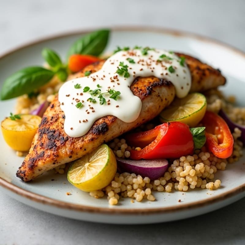 Creamy Spiced Chicken with Roasted Vegetables