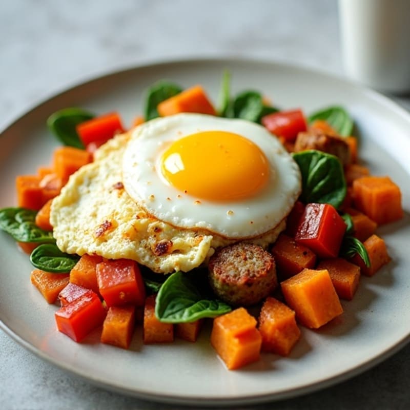 Protein-Packed Egg White Scramble with Sweet Potato Hash