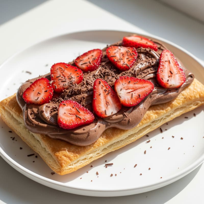 Chocolate Protein Pastry with Fresh Strawberries