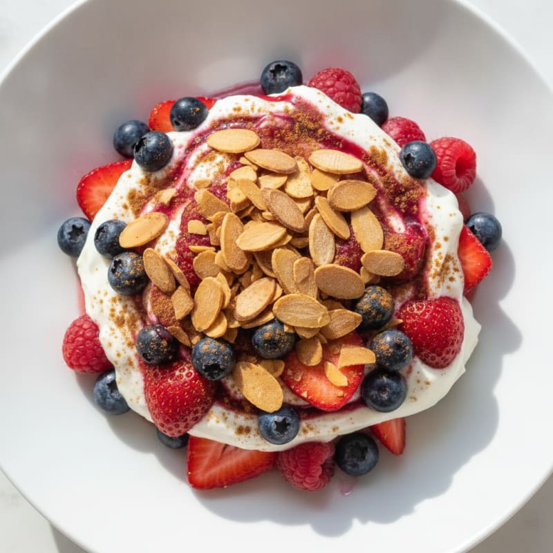 Greek Yogurt Protein Parfait with Mixed Berries