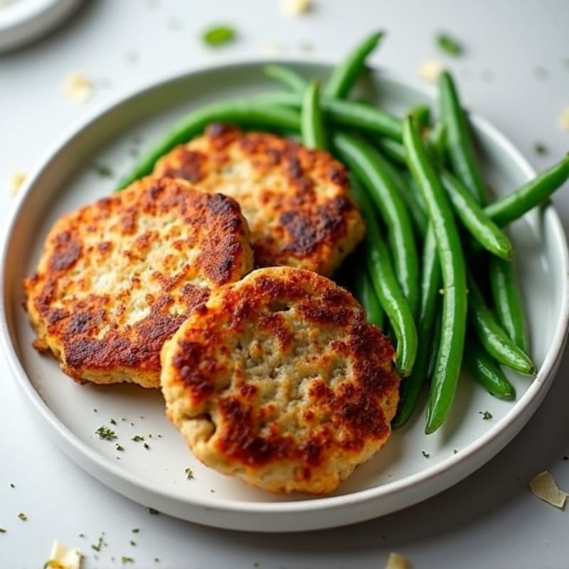 Seared Turkey Patties with Steamed Green Beans