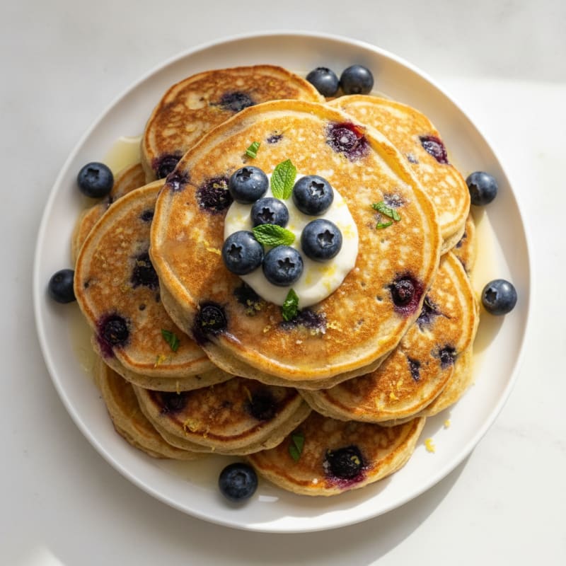 Blueberry-Lemon Ricotta Pancakes