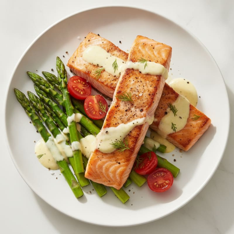 Pan-Seared Salmon with Lemon-Dill Sauce