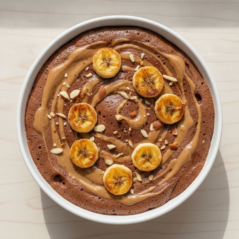 Chocolate Protein Mousse with Almond Butter Swirl