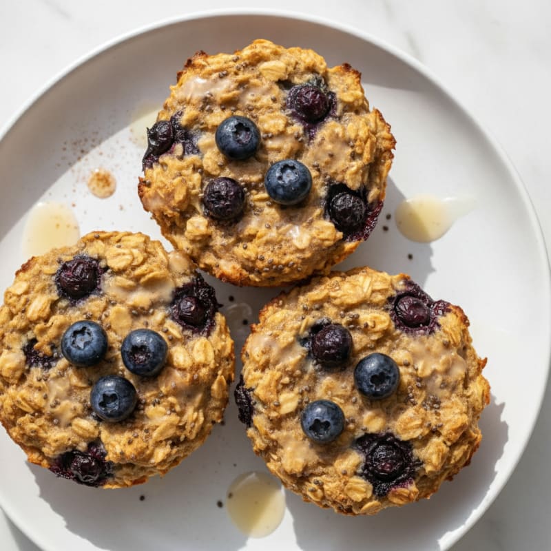 Blueberry Banana Baked Oatmeal Cups