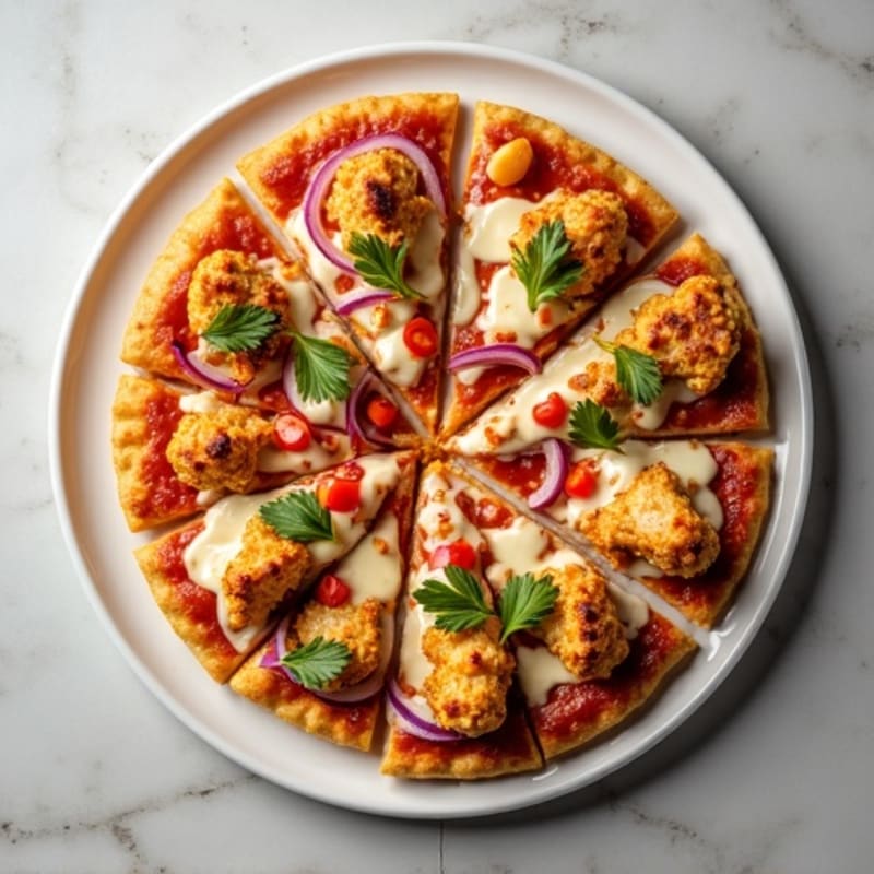 Healthy Crispy Chicken BBQ Ranch Pizza