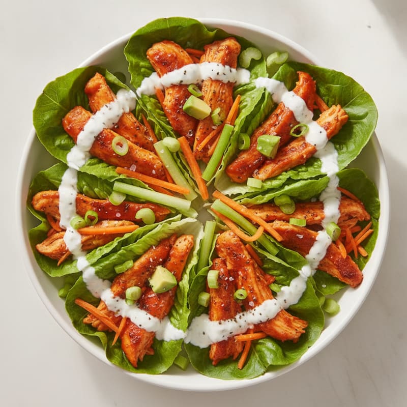 Buffalo Ranch Chicken Lettuce Wraps