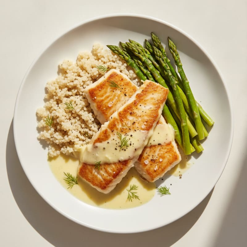 Pan-Seared Basa with Lemon-Dill Sauce