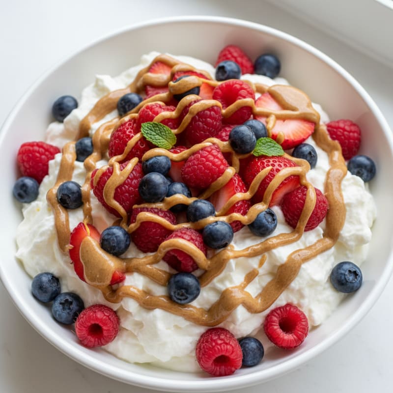 Creamy Greek Yogurt Protein Bowl with Mixed Berries and Almond Butter