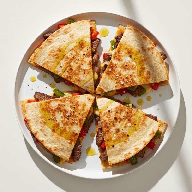 Pan-Seared Steak and Pepper Quesadillas