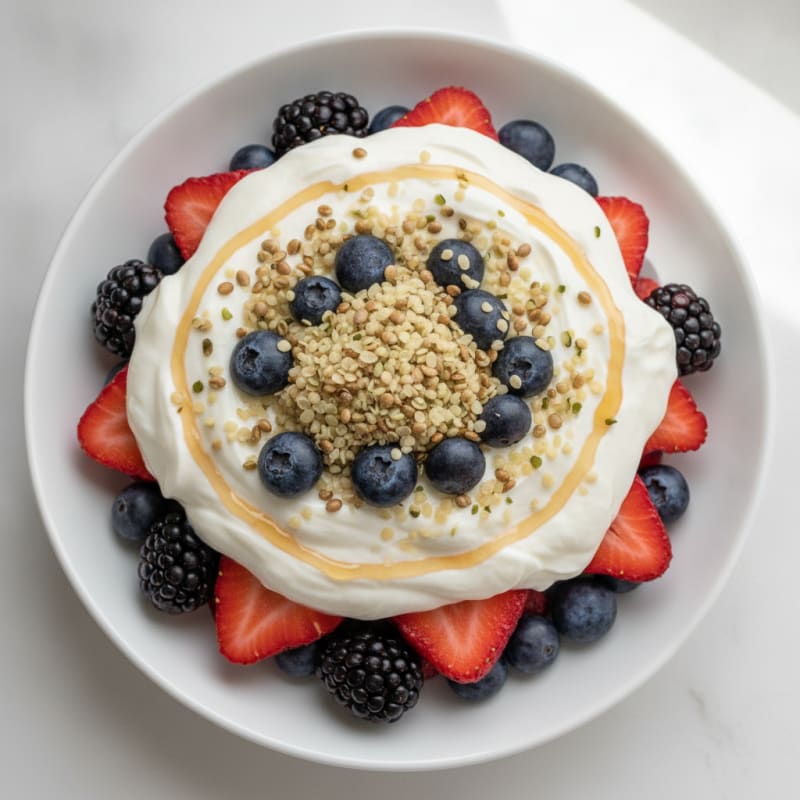 Greek Yogurt Protein Parfait with Mixed Berries