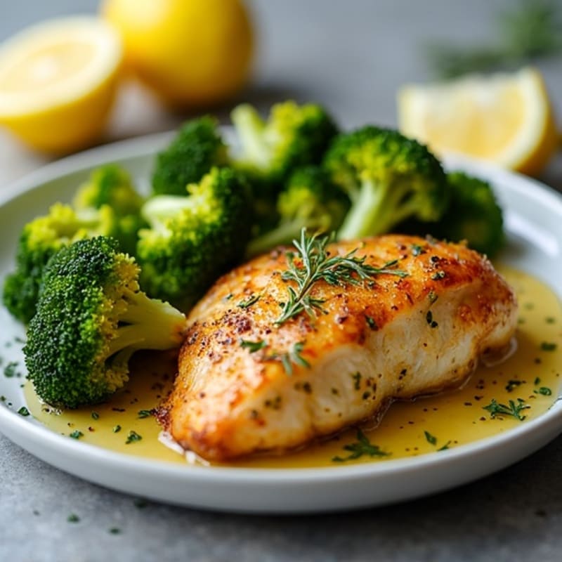 Sheet Pan Crispy Lemon Herb Chicken and Roasted Broccoli