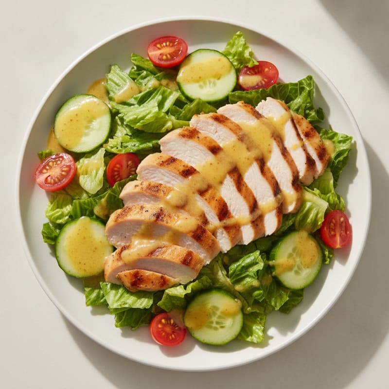 Grilled Turkey Breast Salad with Crunchy Romaine and Lemon Vinaigrette