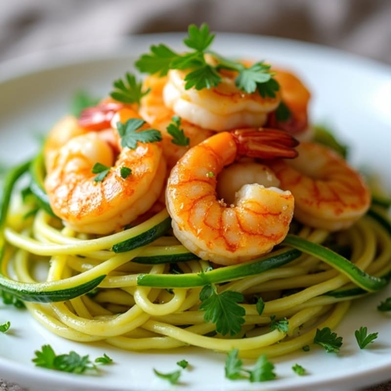 Lemon-Garlic Butter Shrimp with Herb Zucchini Noodles