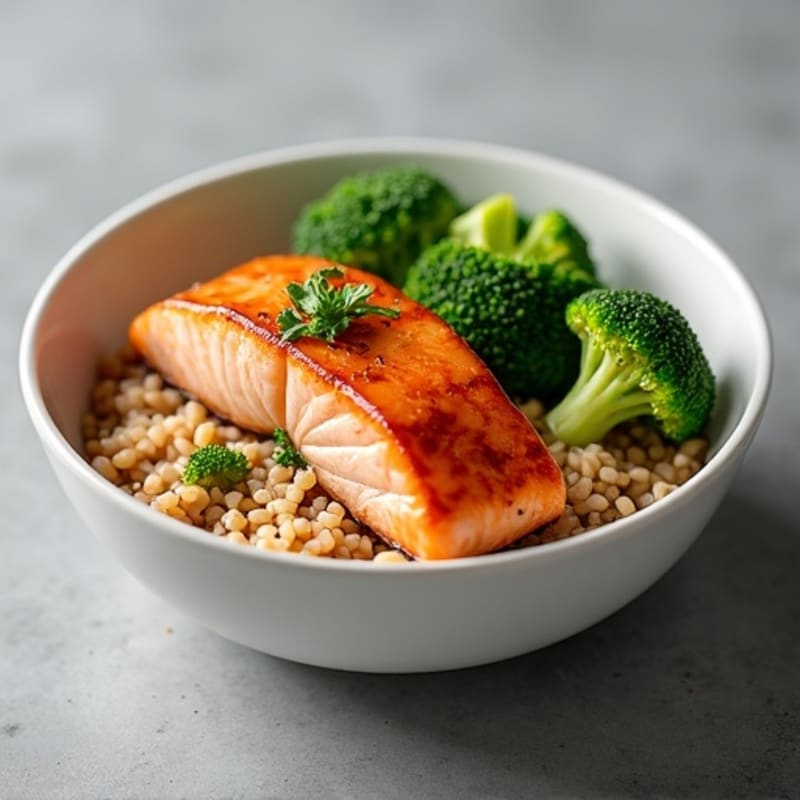 Honey-Glazed Pan Seared Salmon Rice Bowl
