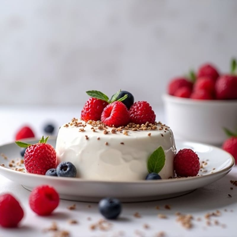 Silky Greek Yogurt Protein Mousse with Mixed Berries