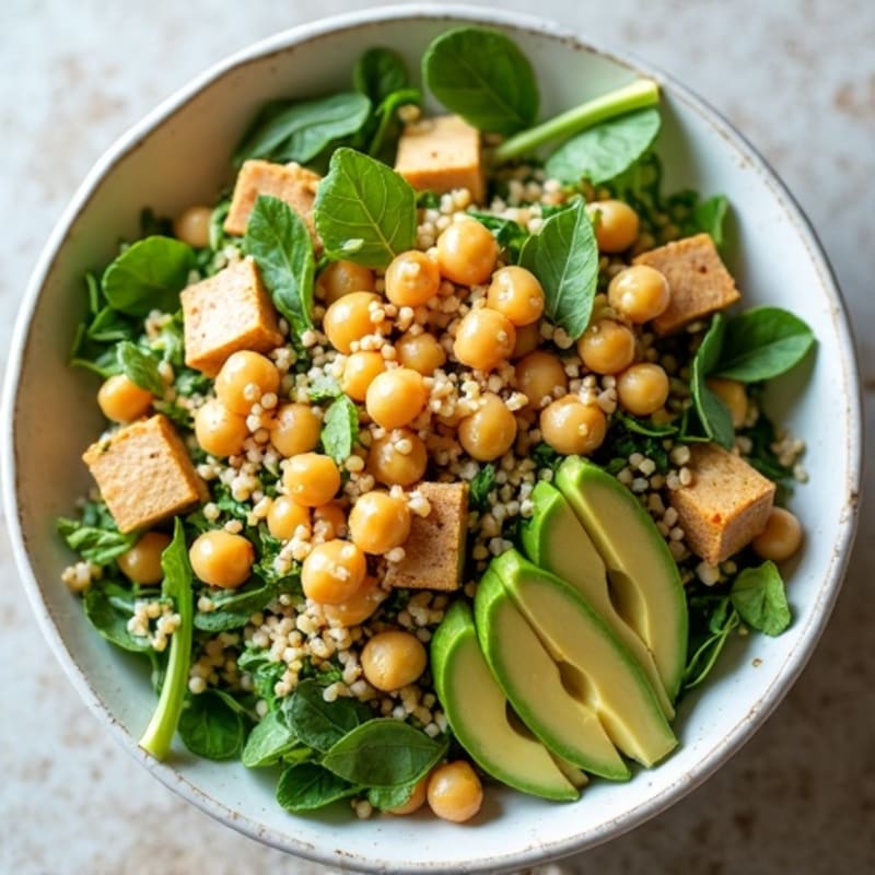 Creamy Lemon Herb Chickpea Salad with Fresh Greens