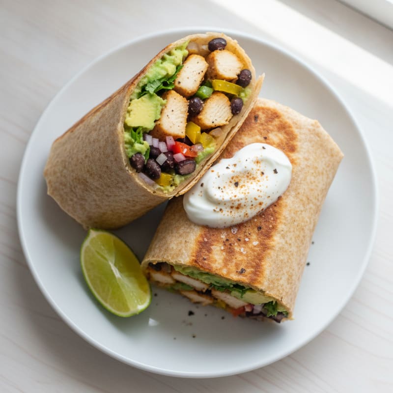Chicken and Black Bean Burrito