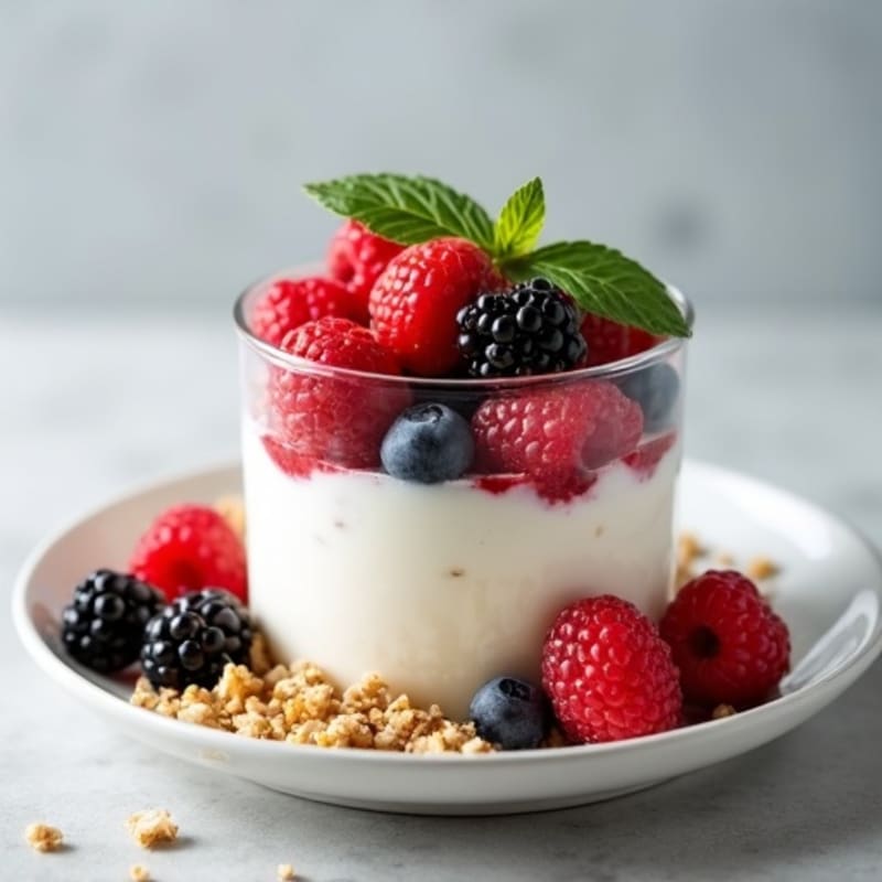 Greek Yogurt Protein Parfait with Mixed Berries