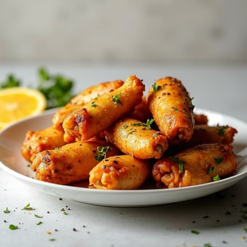 Crispy Roasted Chicken Wings with Lemon Garlic