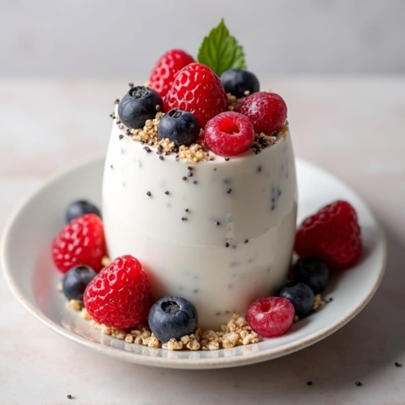 Silky Greek Yogurt Protein Pudding with Berries