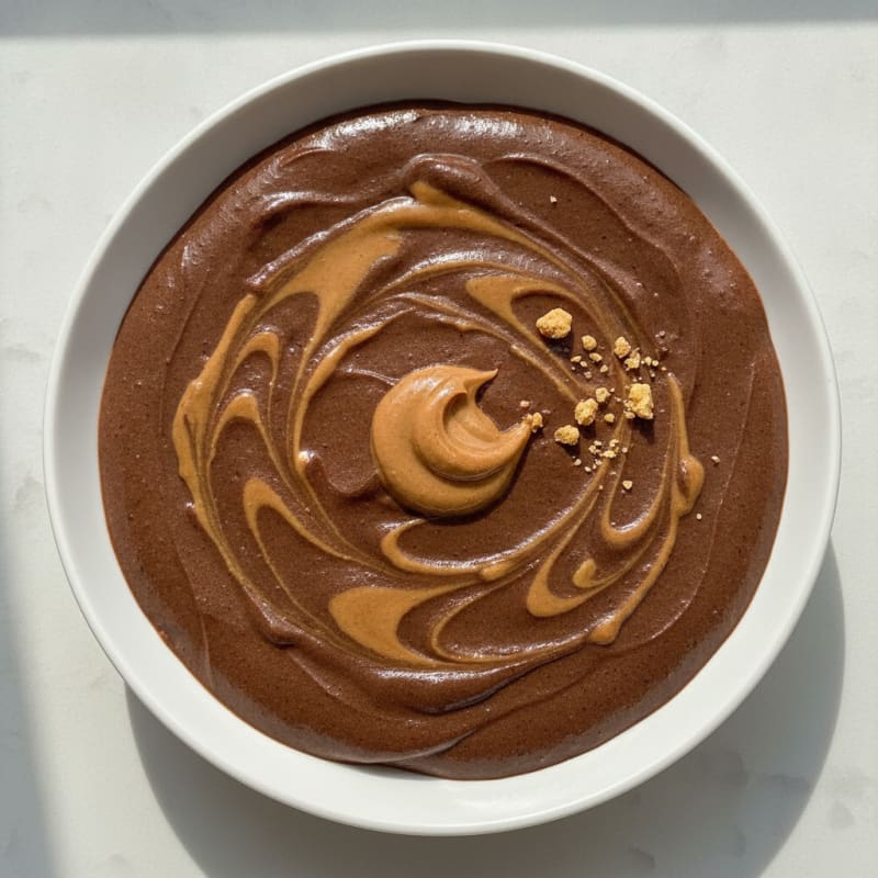 Silky Chocolate Protein Pudding with Peanut Butter Swirl