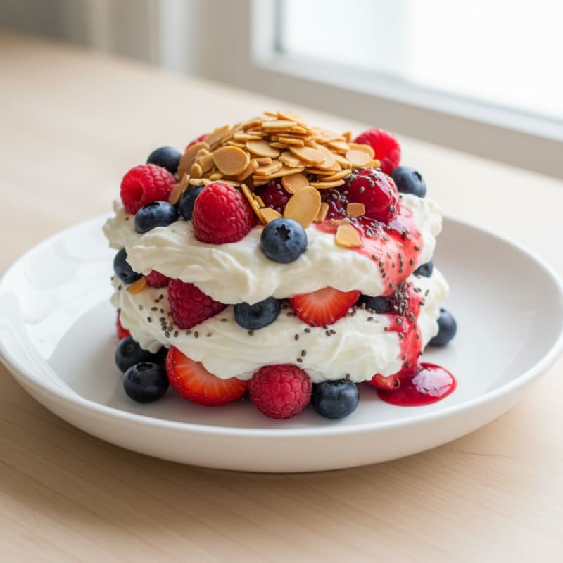 Greek Yogurt Protein Parfait with Mixed Berries