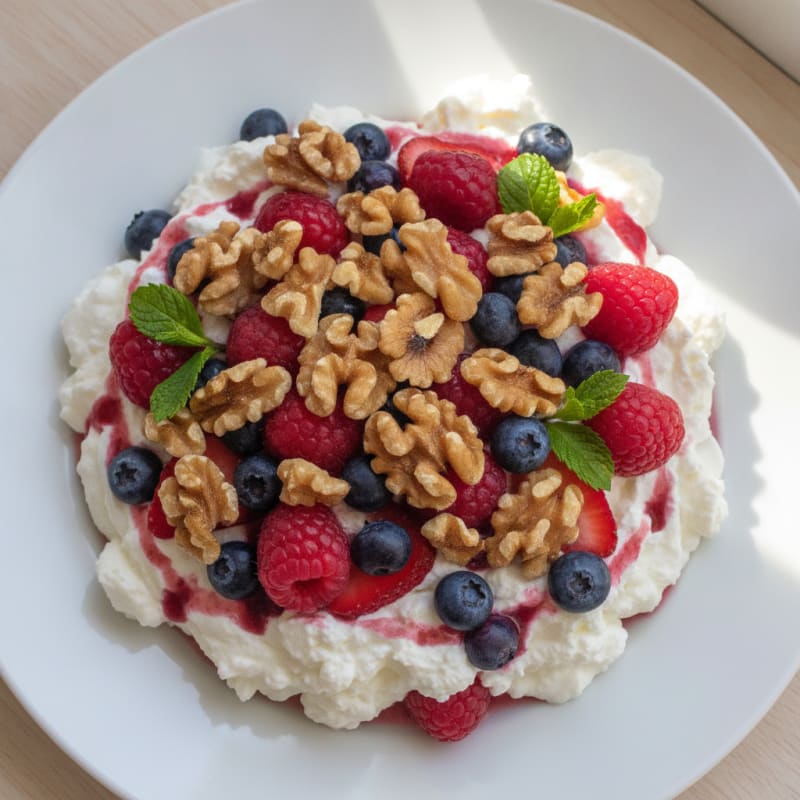 Greek Yogurt Protein Parfait with Mixed Berries