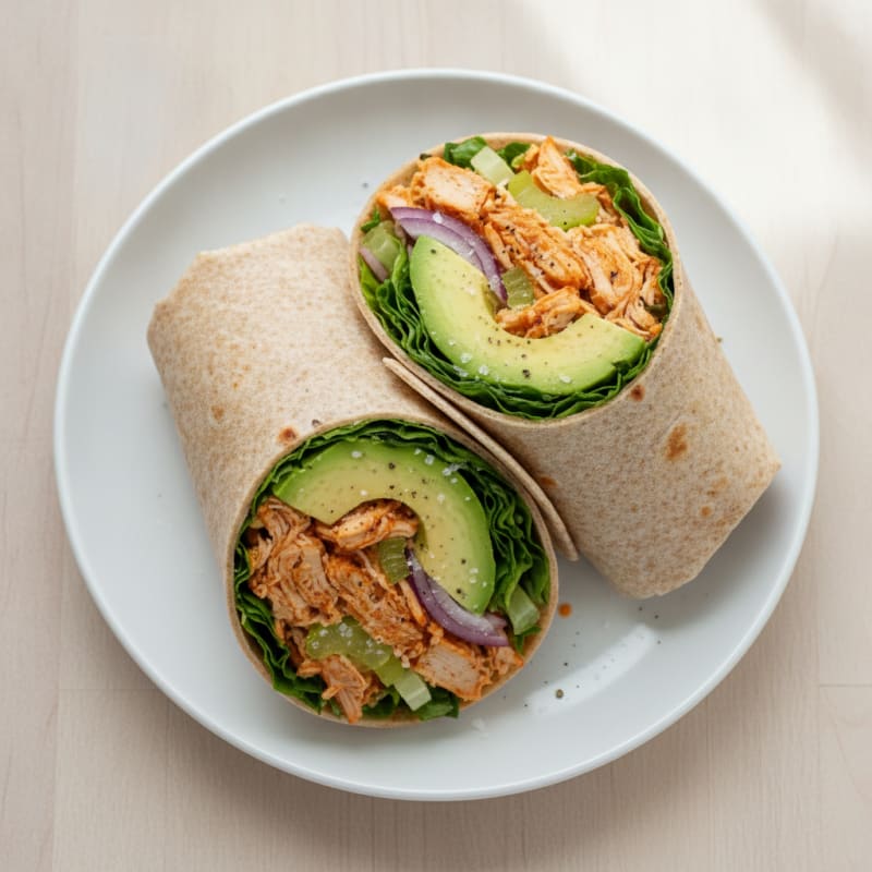Buffalo Ranch Chicken Salad Wraps