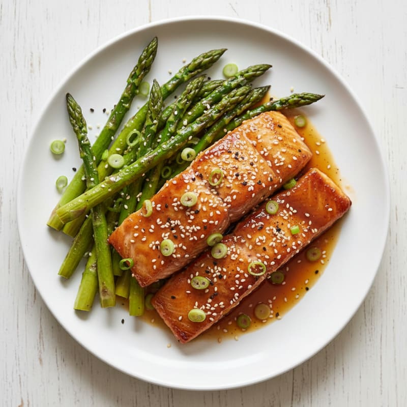 Teriyaki Glazed Salmon with Roasted Asparagus