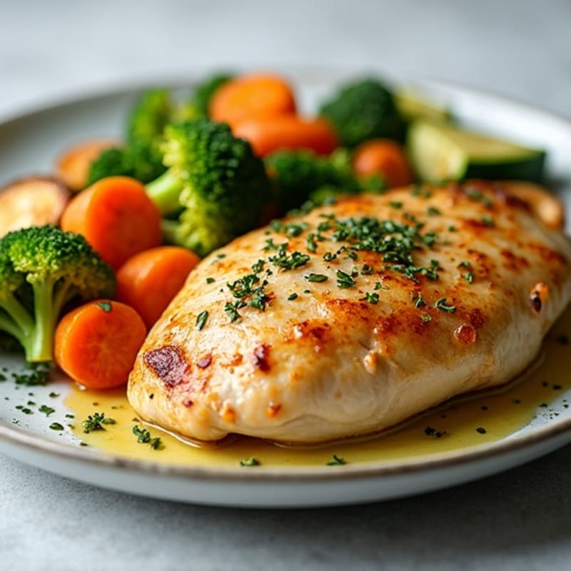 Herb-Roasted Chicken with Crispy Roasted Vegetables