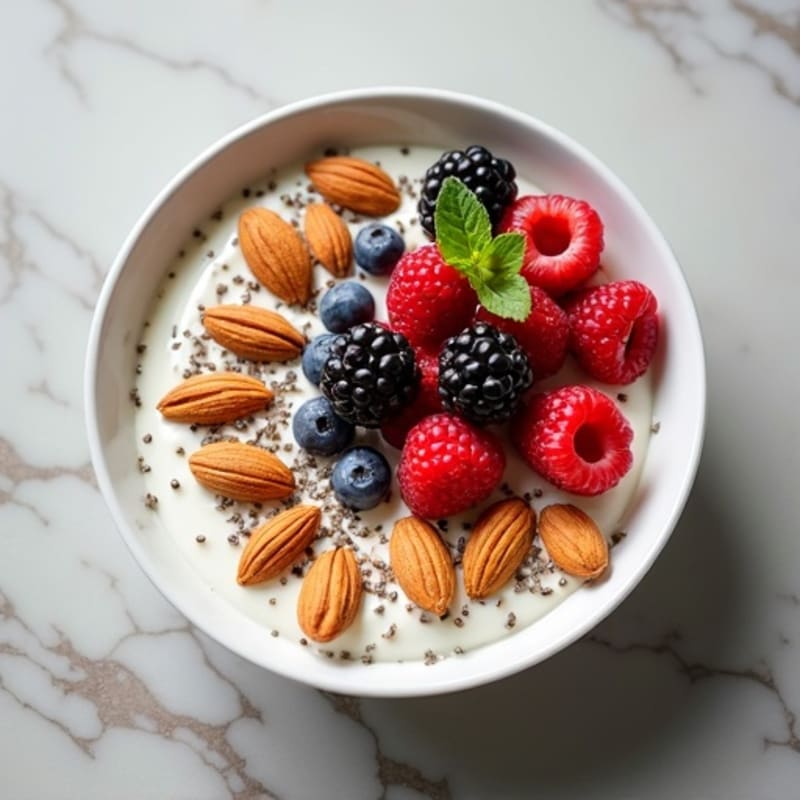 Greek Yogurt Protein Bowl with Berries and Almonds