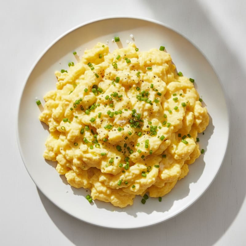 Fluffy Scrambled Eggs with Chives