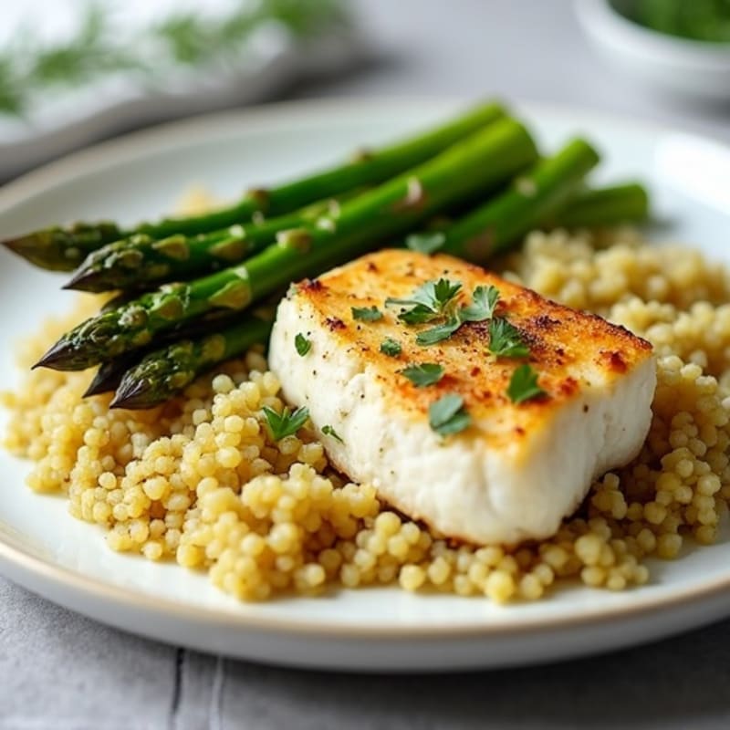 Herb-Baked Cod with Roasted Asparagus