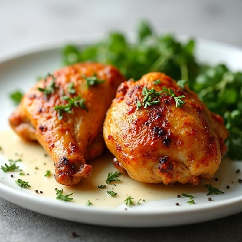 Crispy Herb-Roasted Chicken Thighs with Garlic