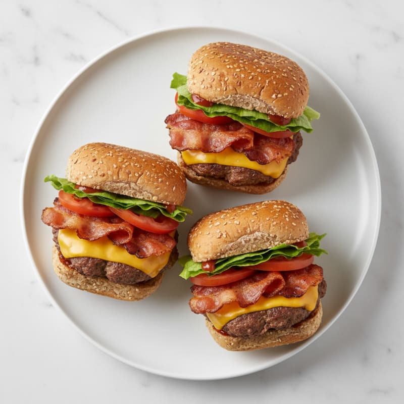 Crispy Double Bacon Cheeseburger Sliders