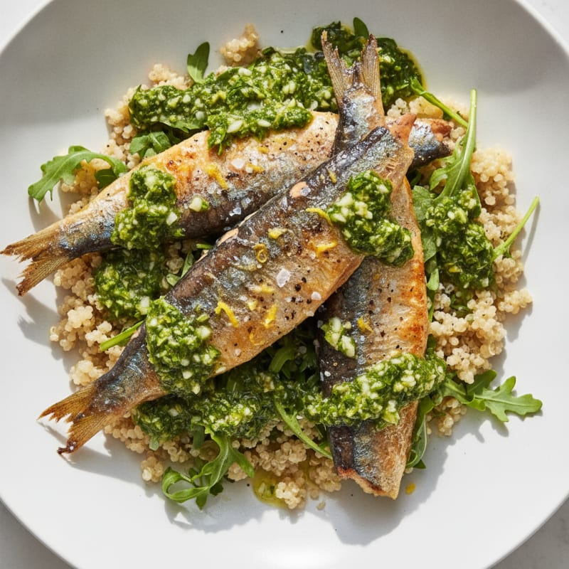 Pan-Seared Sardines with Lemon-Herb Gremolata