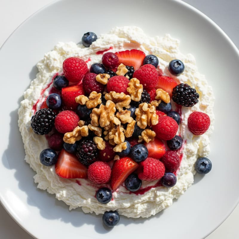 Cottage Cheese Protein Mousse with Mixed Berries