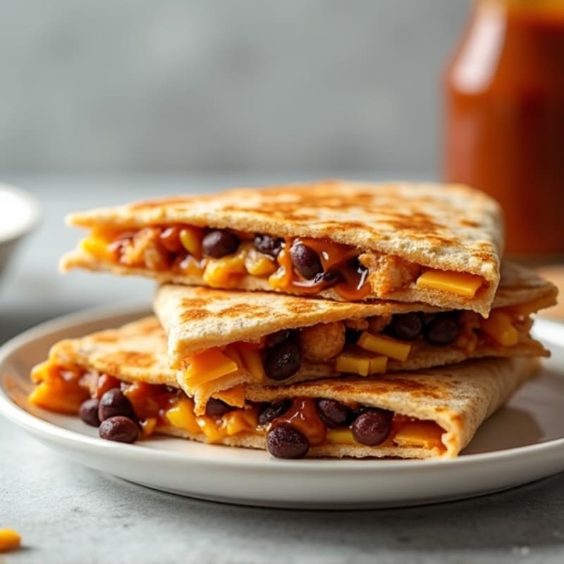Smoky BBQ Chicken and Black Bean Quesadilla