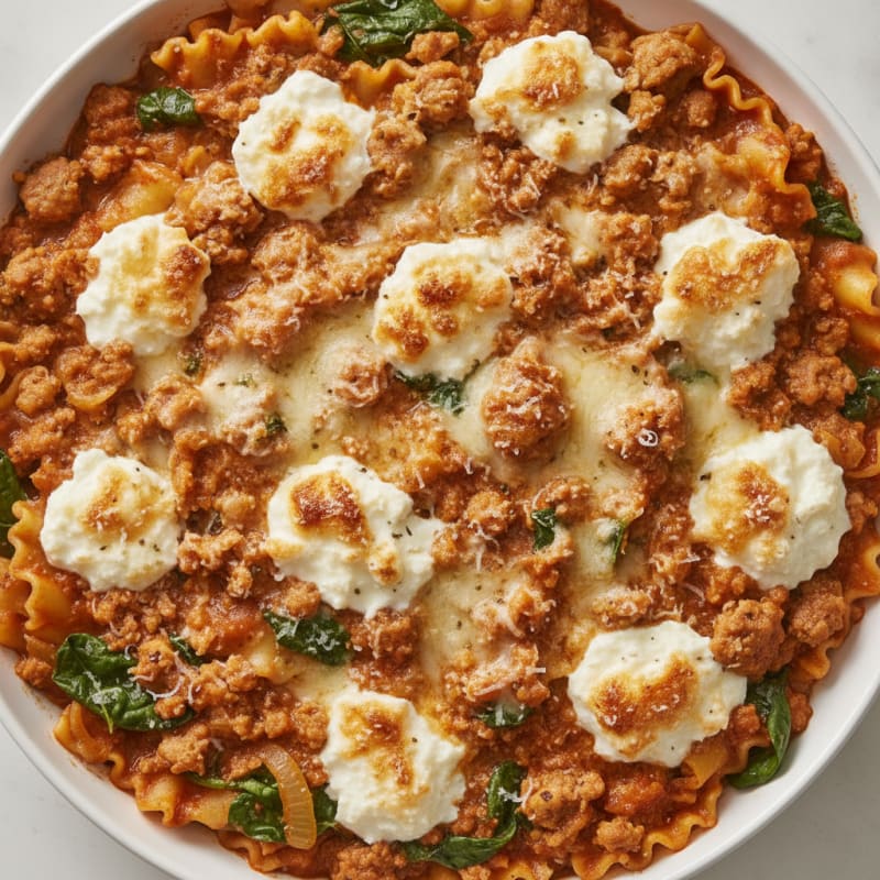 One-Pot Sausage Lasagna Skillet