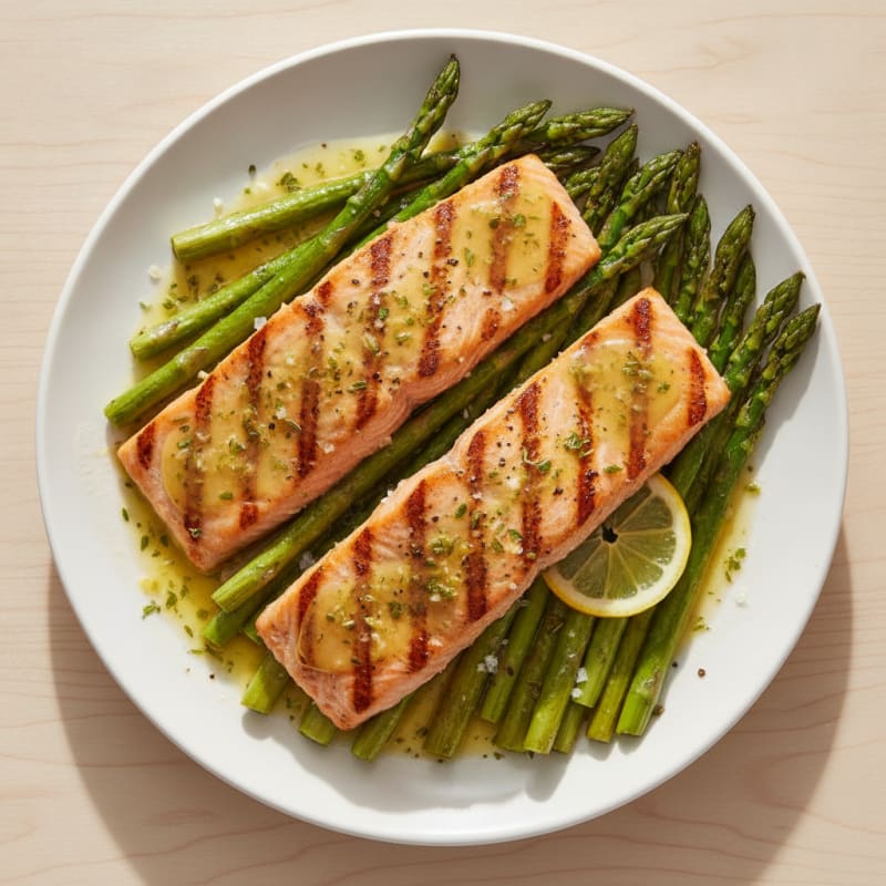 Lemon Herb Grilled Salmon with Asparagus