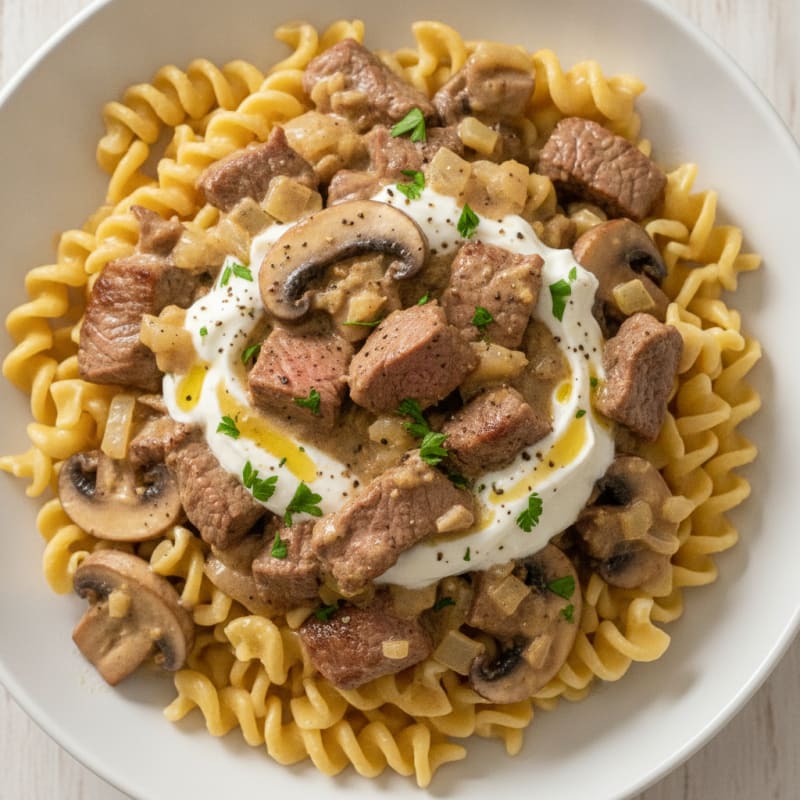 Beef Stroganoff with Egg Noodles