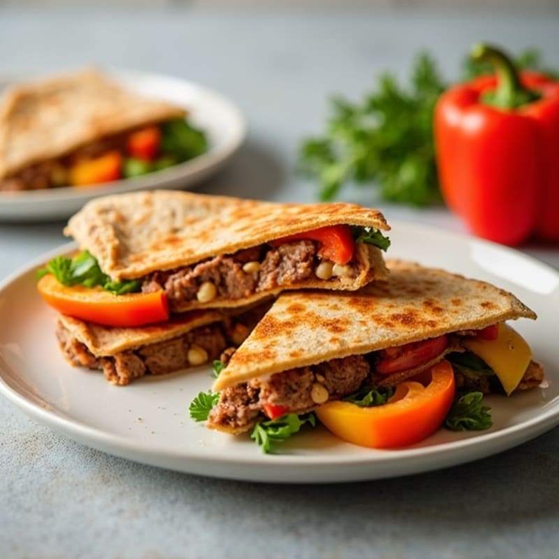 Grilled Steak and Bell Pepper Quesadillas