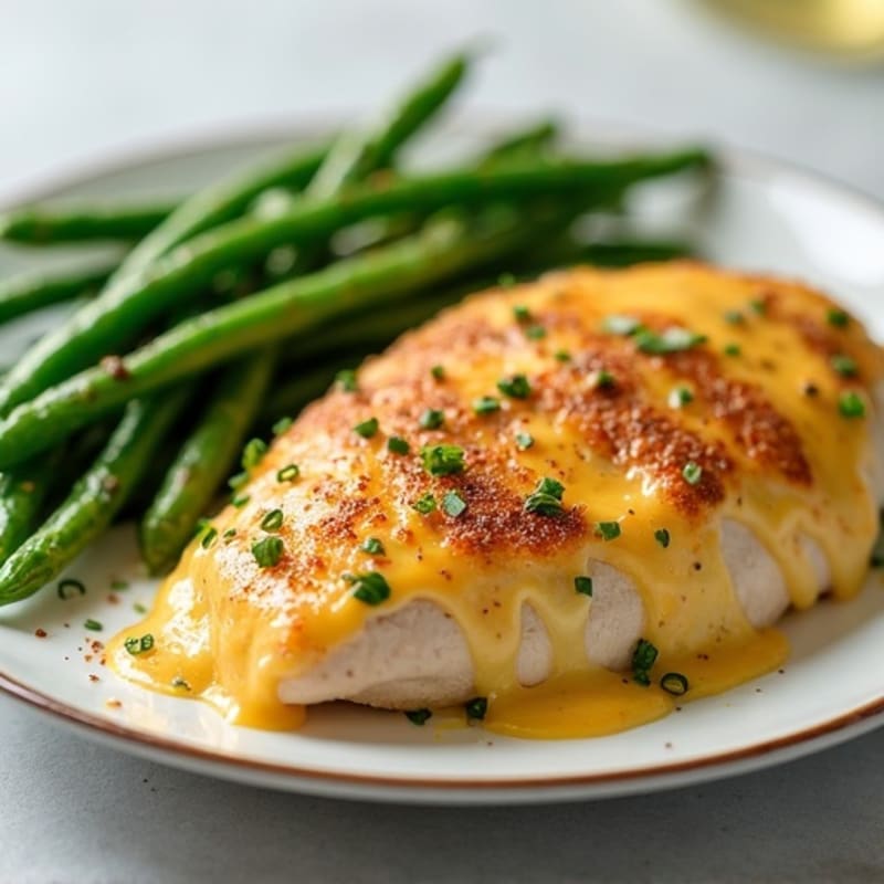 Creamy Spicy Jalapeño Stuffed Chicken with Roasted Green Beans
