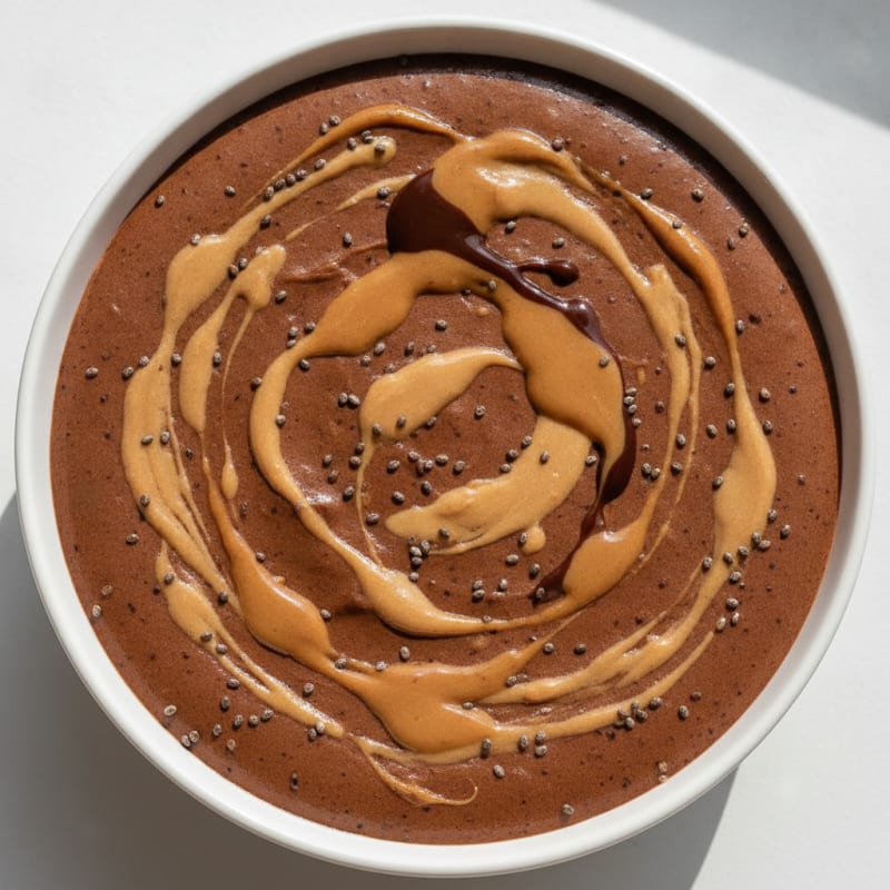 Silky Chocolate Protein Pudding with Peanut Butter Swirl