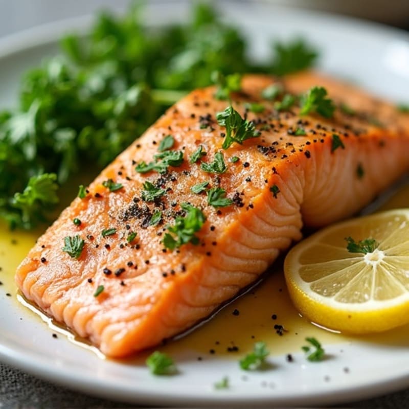 Herb-Crusted Pan Seared Salmon with Lemon