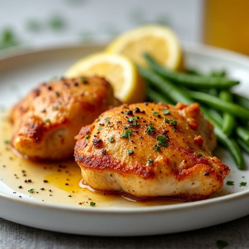 Crispy Lemon-Garlic Pan-Seared Chicken Thighs