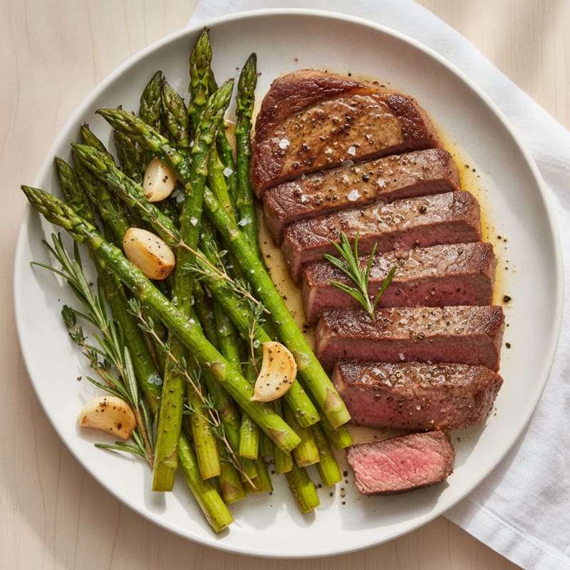 Garlic Herb Steak with Roasted Asparagus